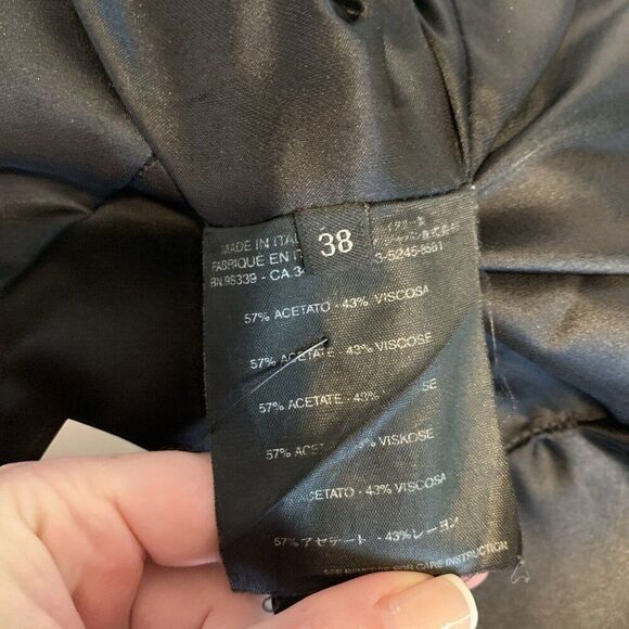 prada authentic Solid Black Long Sleeve Zip Up Blazer Jacket 38 2 Xs - Picture 6 of 9